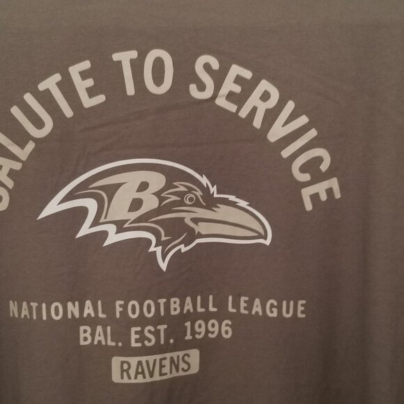 Men's Baltimore Ravens Nike Olive Salute to Service Sideline Long Sleeve T-Shirt - Picture 10 of 12